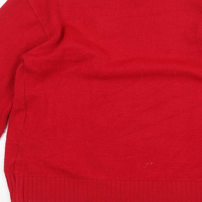 Womens UK Size S Impressions Red Pullover Jumper