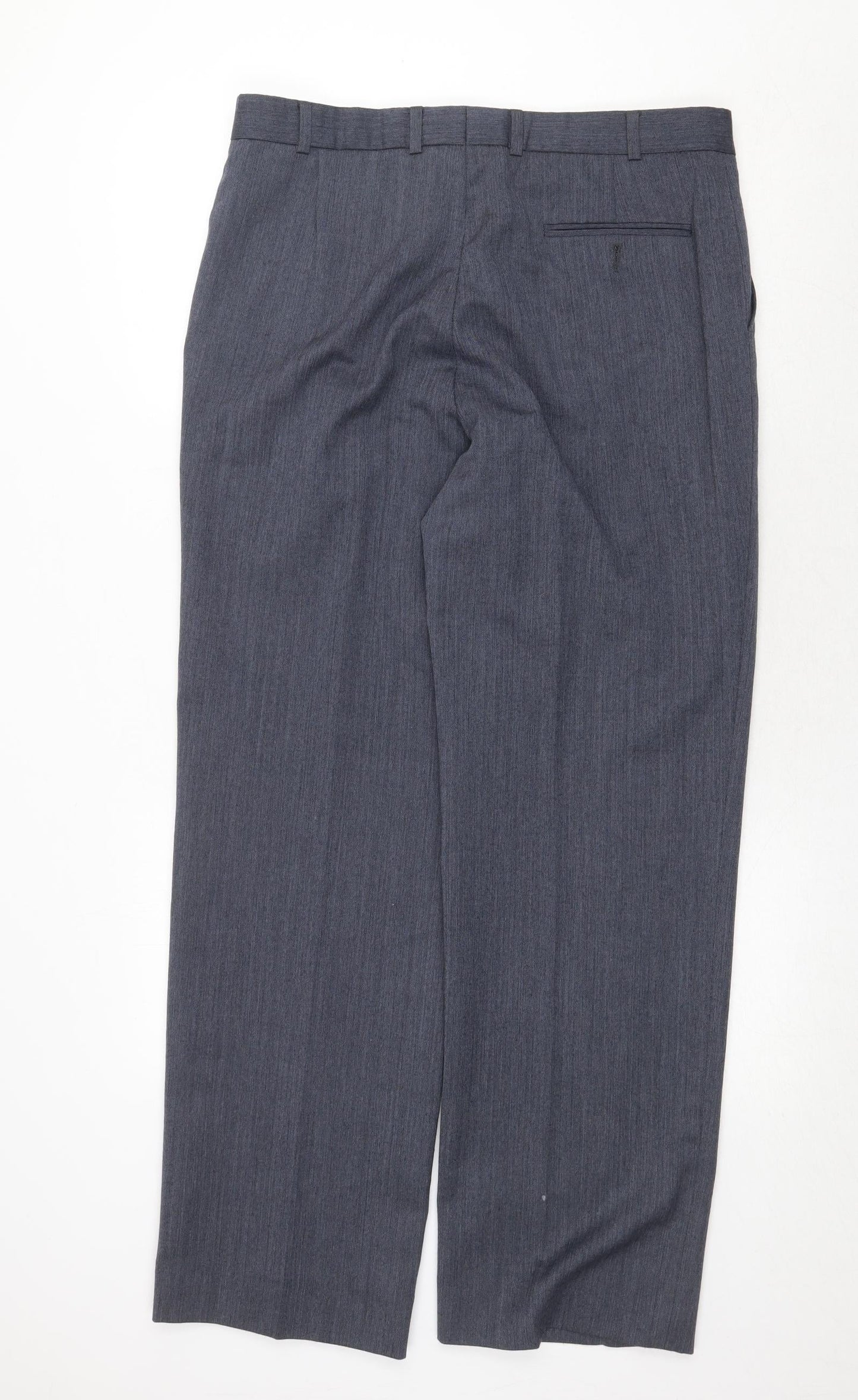 Mens UK Size 36 in Chatsworth Regular Fit Dress Pants Blue Trousers