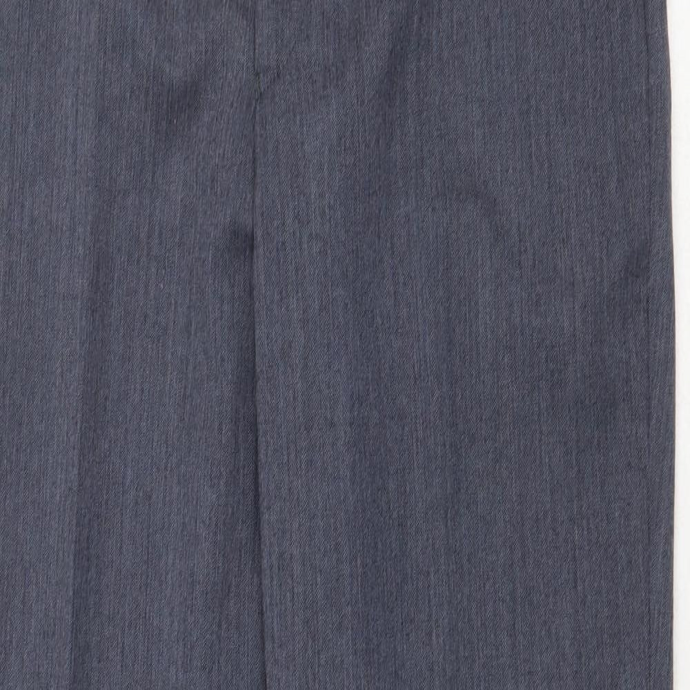 Mens UK Size 36 in Chatsworth Regular Fit Dress Pants Blue Trousers