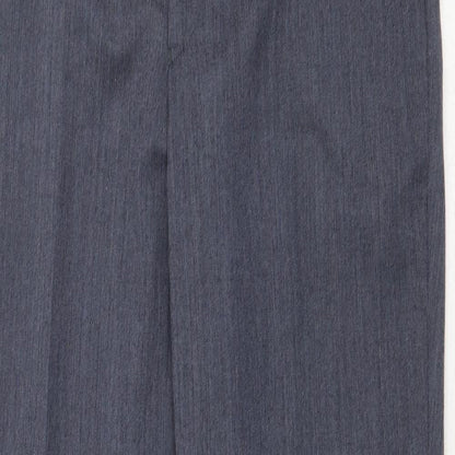 Mens UK Size 36 in Chatsworth Regular Fit Dress Pants Blue Trousers
