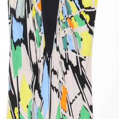 French Connection Womens Multicoloured Geometric Cotton Slip Dress Size 12 Round Neck Pullover