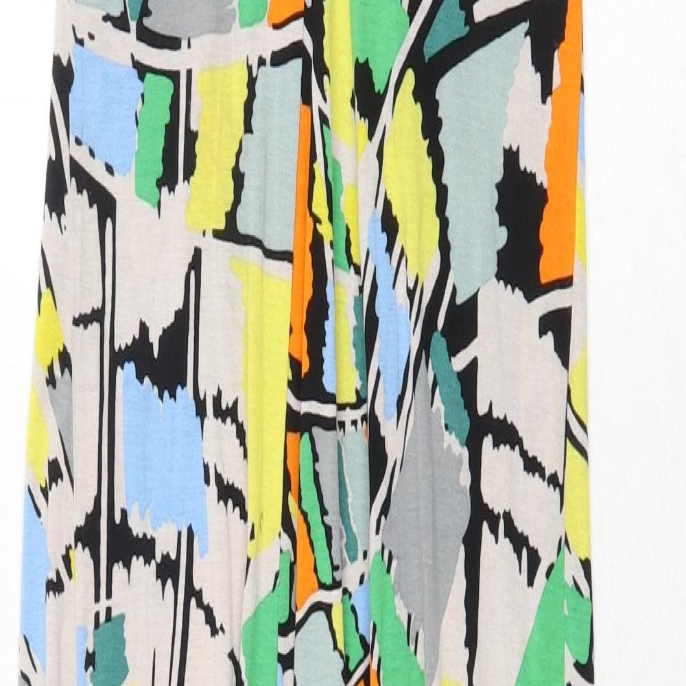 French Connection Womens Multicoloured Geometric Cotton Slip Dress Size 12 Round Neck Pullover