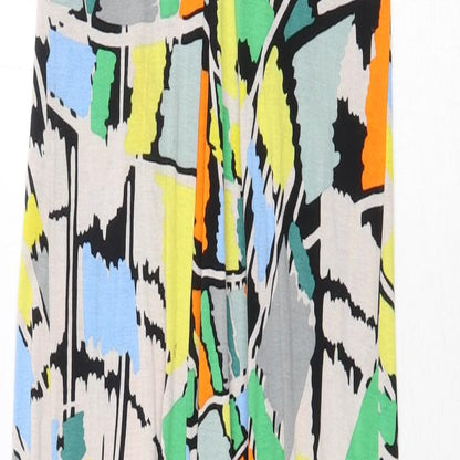 French Connection Womens Multicoloured Geometric Cotton Slip Dress Size 12 Round Neck Pullover