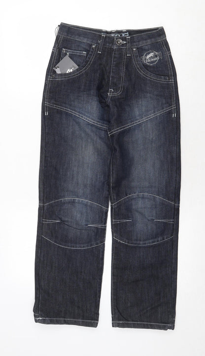 GTO Mens Blue Cotton Straight Jeans Size 26 in Regular Zip