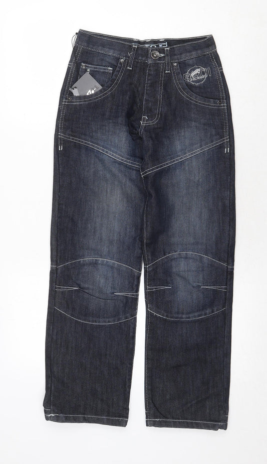 GTO Mens Blue Cotton Straight Jeans Size 26 in Regular Zip