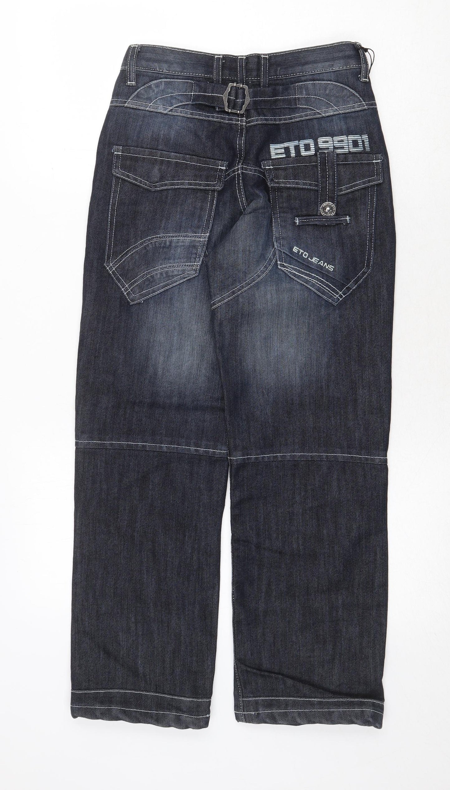 GTO Mens Blue Cotton Straight Jeans Size 26 in Regular Zip