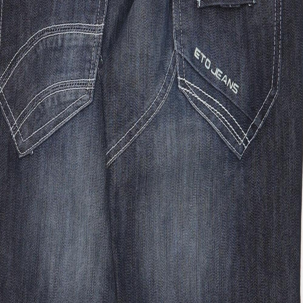 GTO Mens Blue Cotton Straight Jeans Size 26 in Regular Zip