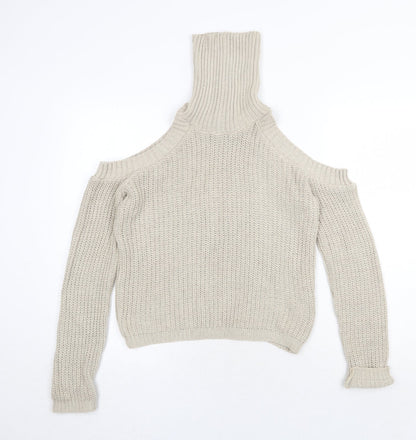 Womens UK Size S Missguided Beige Pullover Jumper