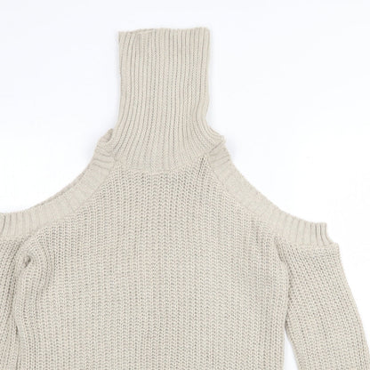 Womens UK Size S Missguided Beige Pullover Jumper