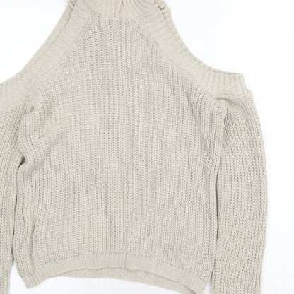 Womens UK Size S Missguided Beige Pullover Jumper