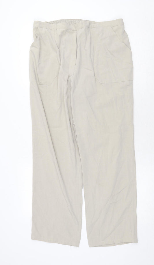 essence Womens Beige Polyester Trousers Size 22 Regular