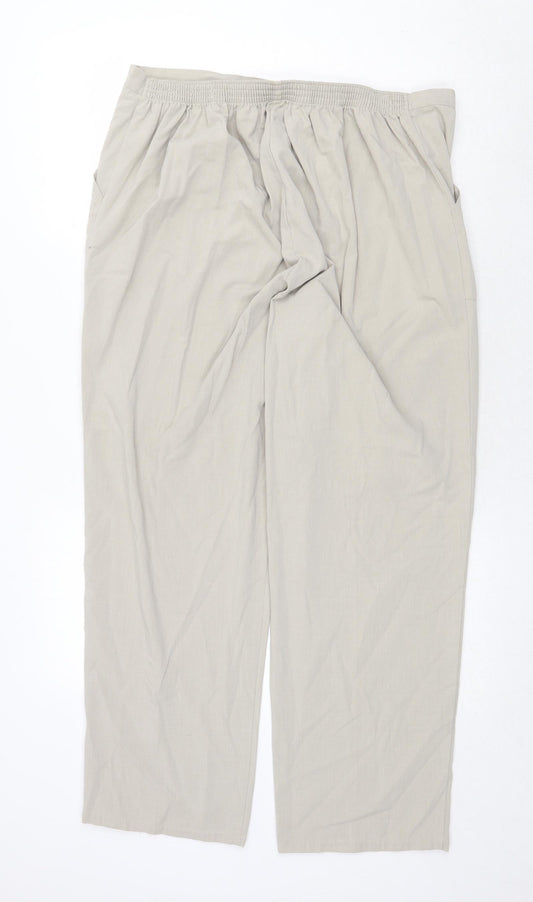 essence Womens Beige Polyester Trousers Size 22 Regular