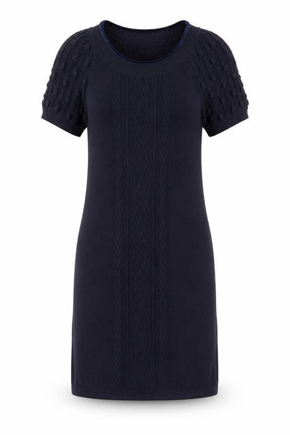 Monsoon Womens Blue Acrylic Jumper Dress Size 10 Round Neck Pullover