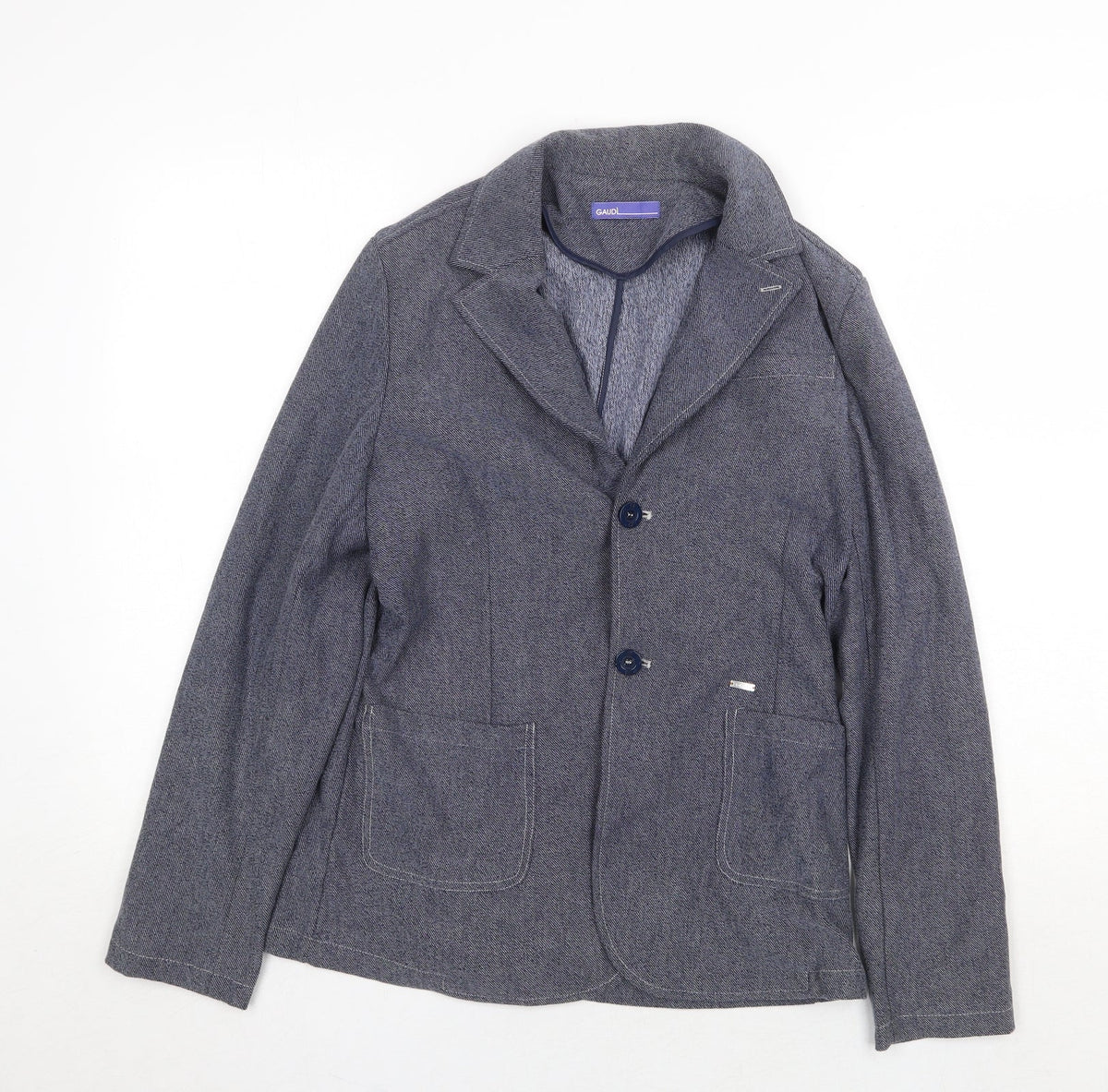 Gaudi Womens Blue Geometric Jacket Blazer Size 16 Button