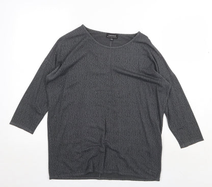 Womens UK Size 10 Warehouse Grey Basic T-Shirt