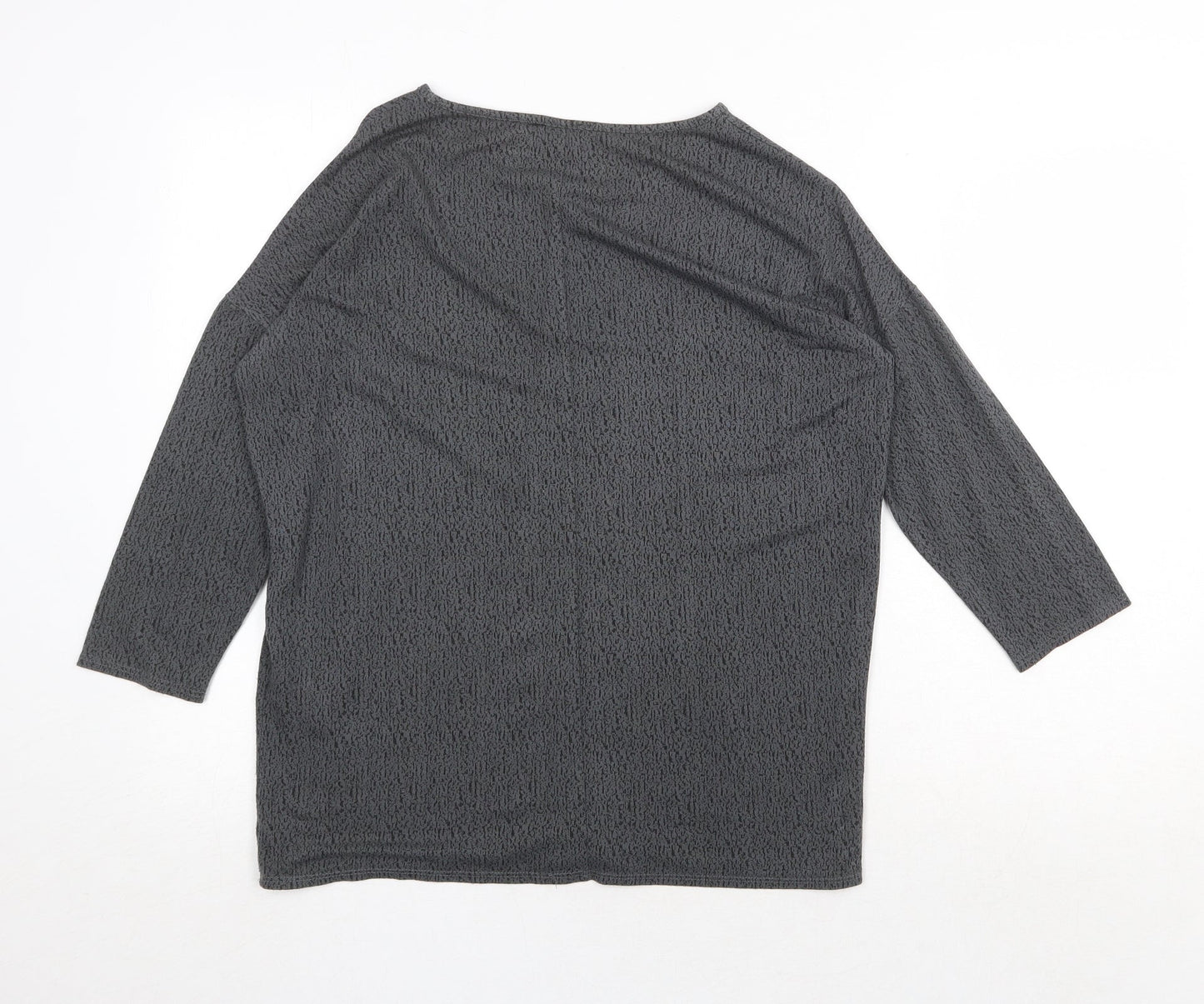 Womens UK Size 10 Warehouse Grey Basic T-Shirt