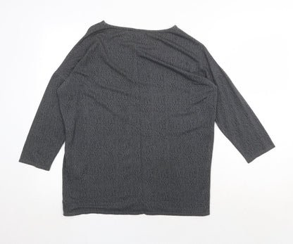 Womens UK Size 10 Warehouse Grey Basic T-Shirt