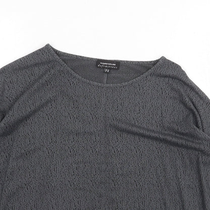 Womens UK Size 10 Warehouse Grey Basic T-Shirt