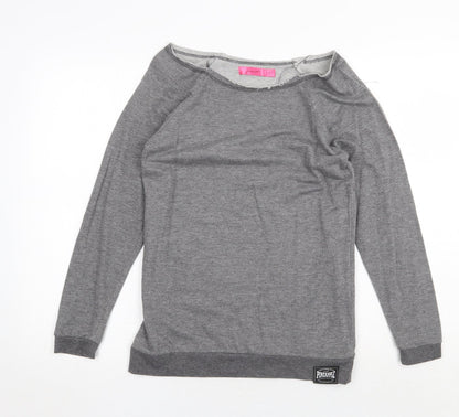 Pineapple Womens Grey Boat Neck Cotton Pullover Jumper Size XS
