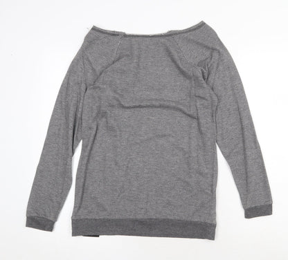 Pineapple Womens Grey Boat Neck Cotton Pullover Jumper Size XS