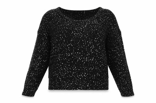 Womens UK Size 12 Ribbon Black Pullover Jumper