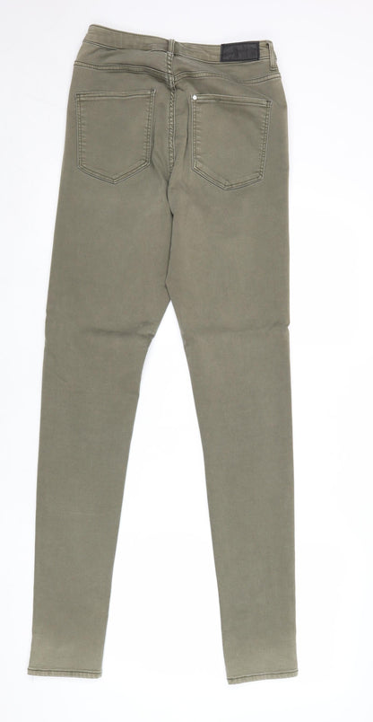 H&M Womens Green Cotton Skinny Jeans Size 28 in Regular Zip