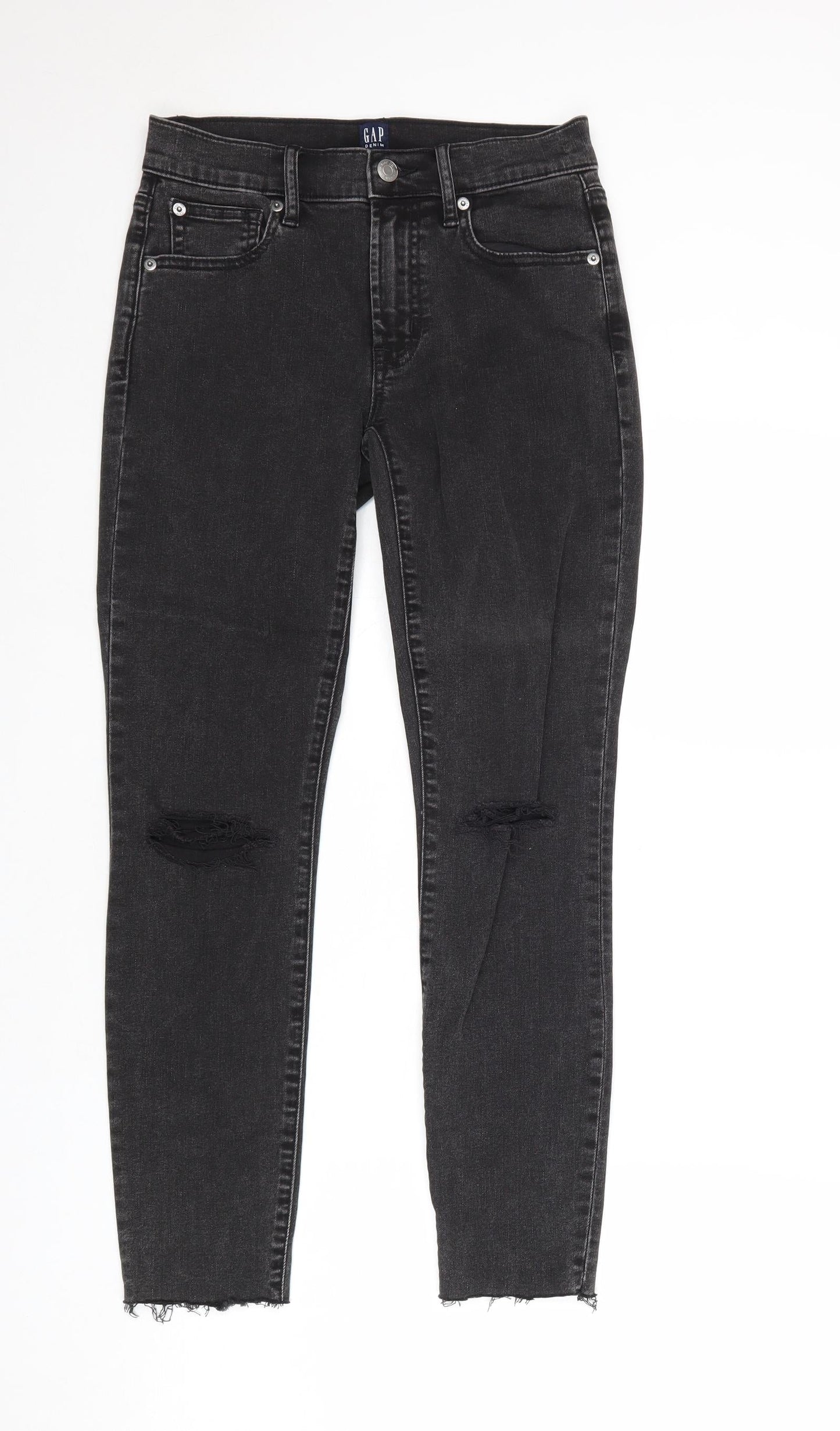 Gap Womens Black Cotton Skinny Jeans Size 26 in Regular Zip