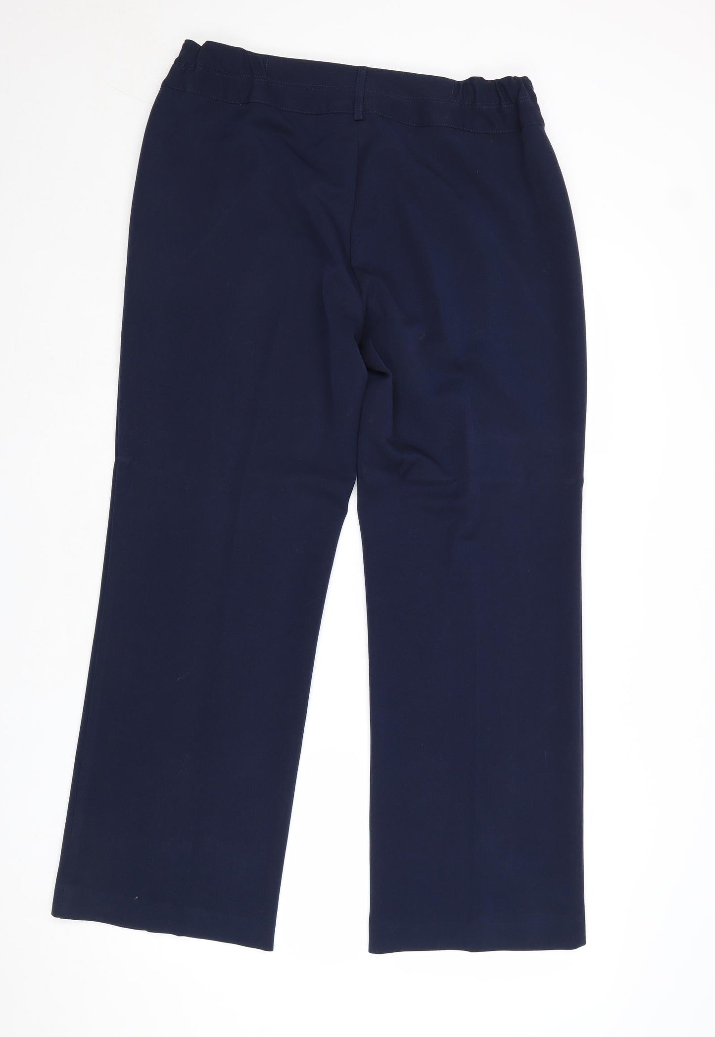Wardrobe Essentials Womens Blue Polyester Trousers Size 14 Regular Zip