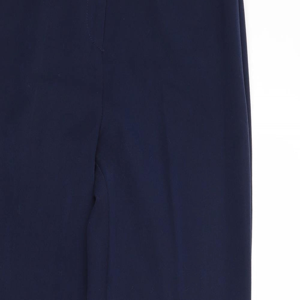 Wardrobe Essentials Womens Blue Polyester Trousers Size 14 Regular Zip
