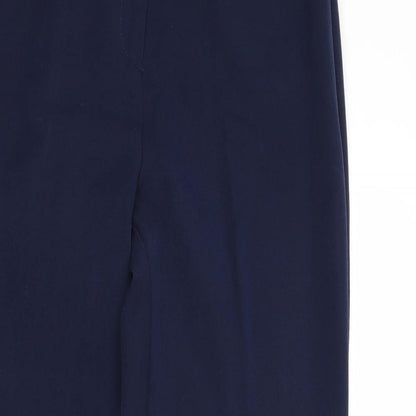 Wardrobe Essentials Womens Blue Polyester Trousers Size 14 Regular Zip