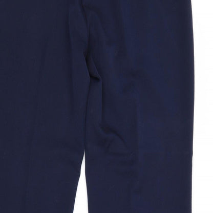 Wardrobe Essentials Womens Blue Polyester Trousers Size 14 Regular Zip