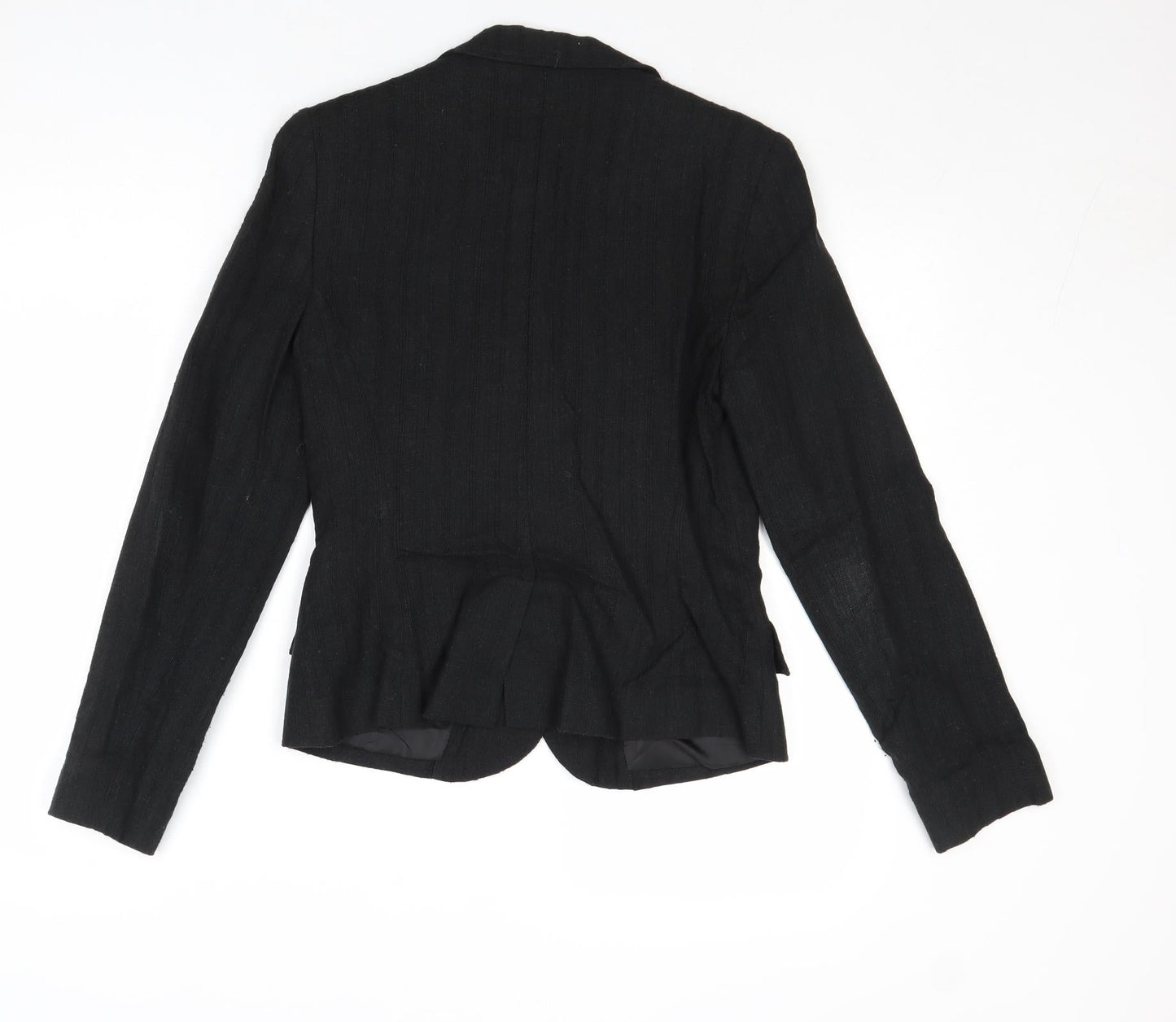 E-vie Womens Black Linen Jacket Blazer Size 10