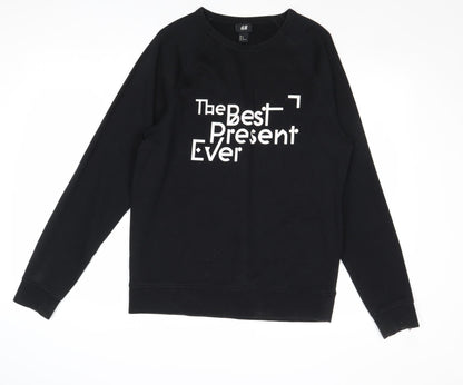 Mens UK Size M H&M Black Pullover Sweatshirt