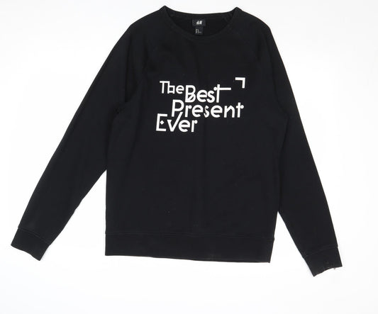 Mens UK Size M H&M Black Pullover Sweatshirt