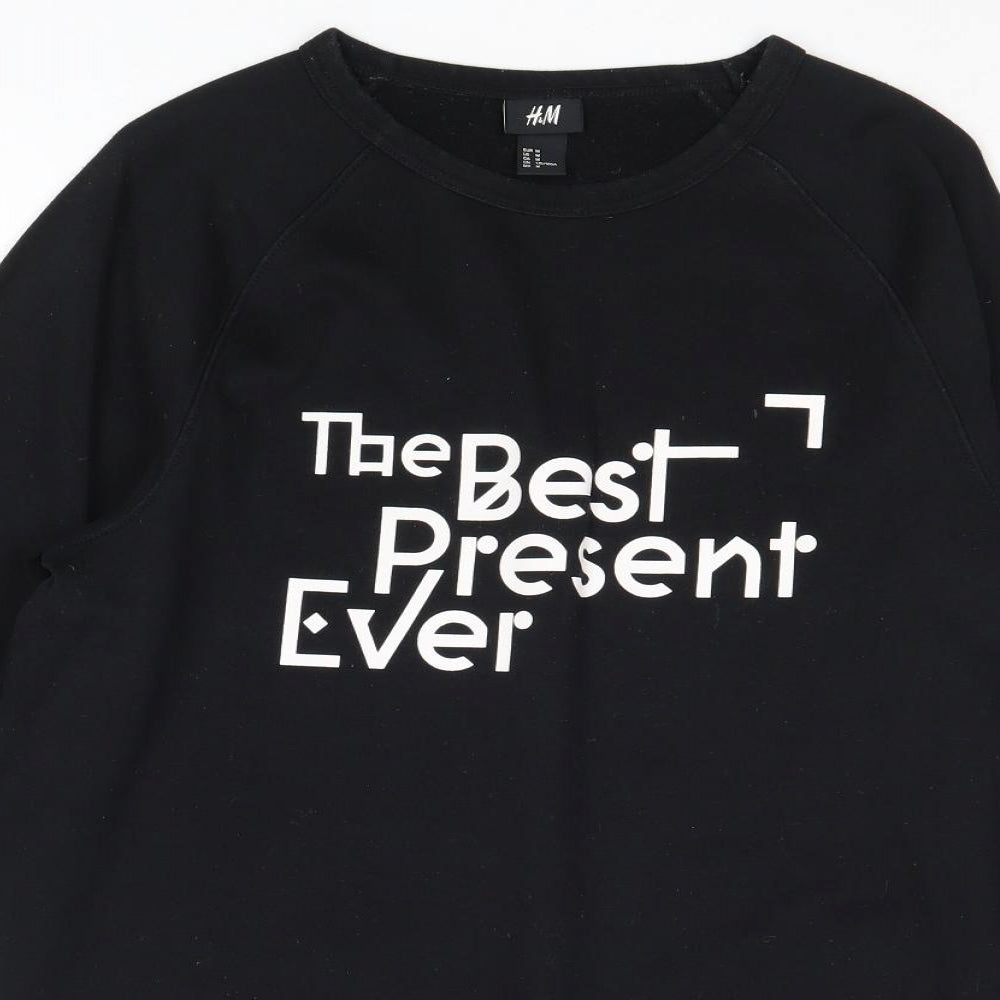 Mens UK Size M H&M Black Pullover Sweatshirt