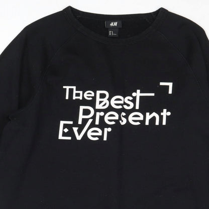 Mens UK Size M H&M Black Pullover Sweatshirt