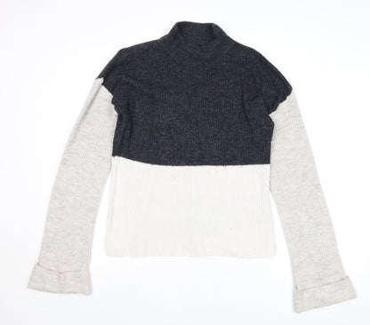 Missguided Womens Grey Round Neck Acrylic Pullover Jumper Size 8