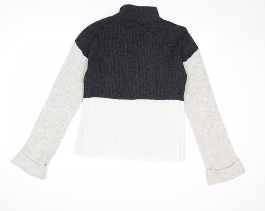 Missguided Womens Grey Round Neck Acrylic Pullover Jumper Size 8