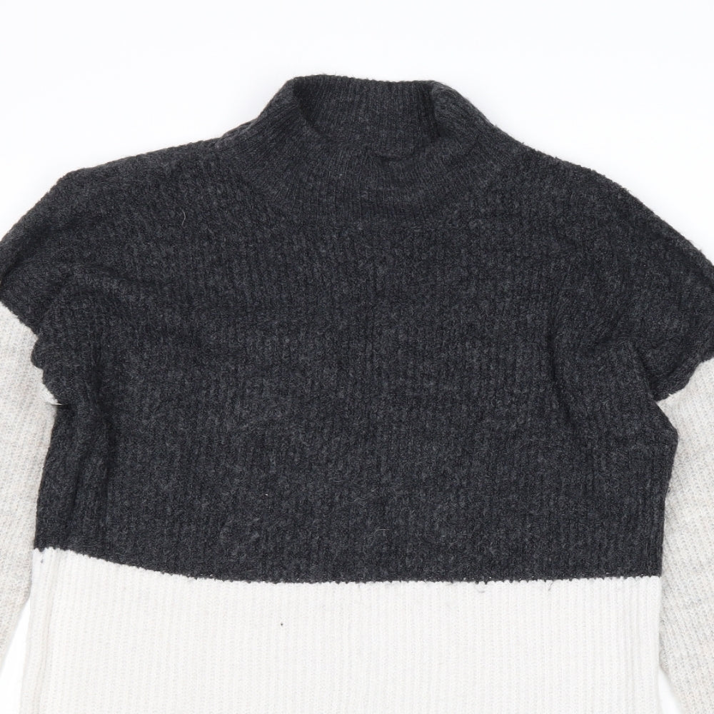 Missguided Womens Grey Round Neck Acrylic Pullover Jumper Size 8