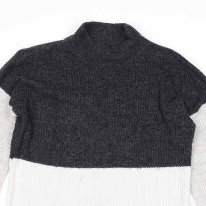 Missguided Womens Grey Round Neck Acrylic Pullover Jumper Size 8
