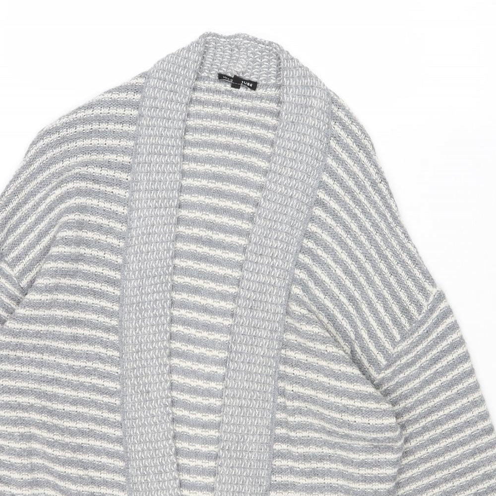 Womens UK Size S Warehouse Grey Cardigan Jumper