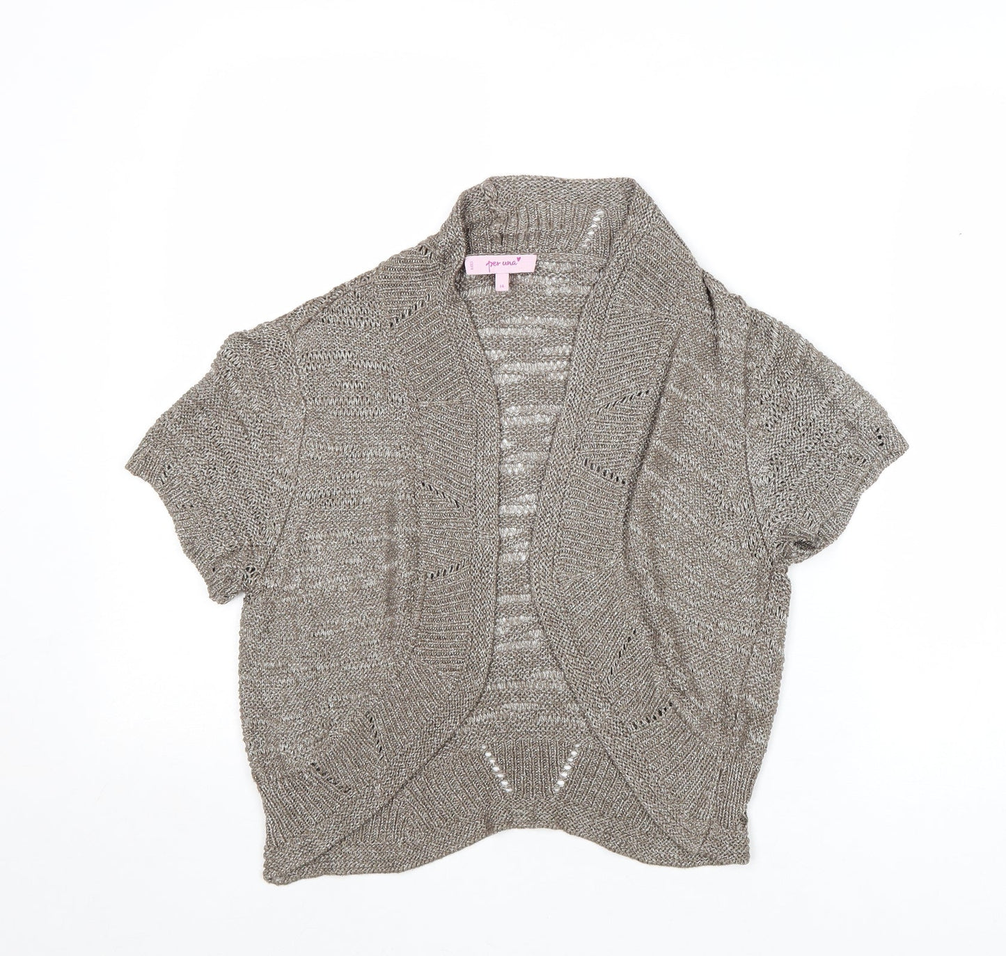 Womens UK Size 14 Per Una Brown Shrug Jumper