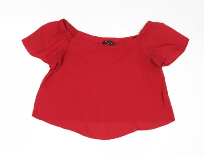 Womens UK Size 12 New Look Red Cropped Tank