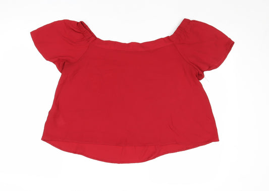 Womens UK Size 12 New Look Red Cropped Tank