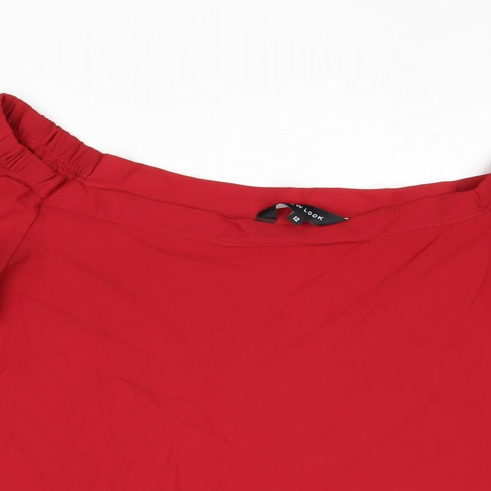 Womens UK Size 12 New Look Red Cropped Tank
