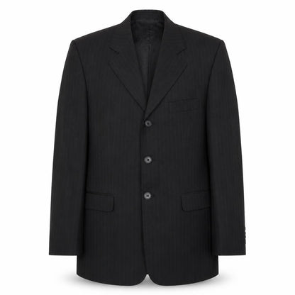 New Look Mens Black Striped Wool Jacket Suit Jacket Size 38 Regular