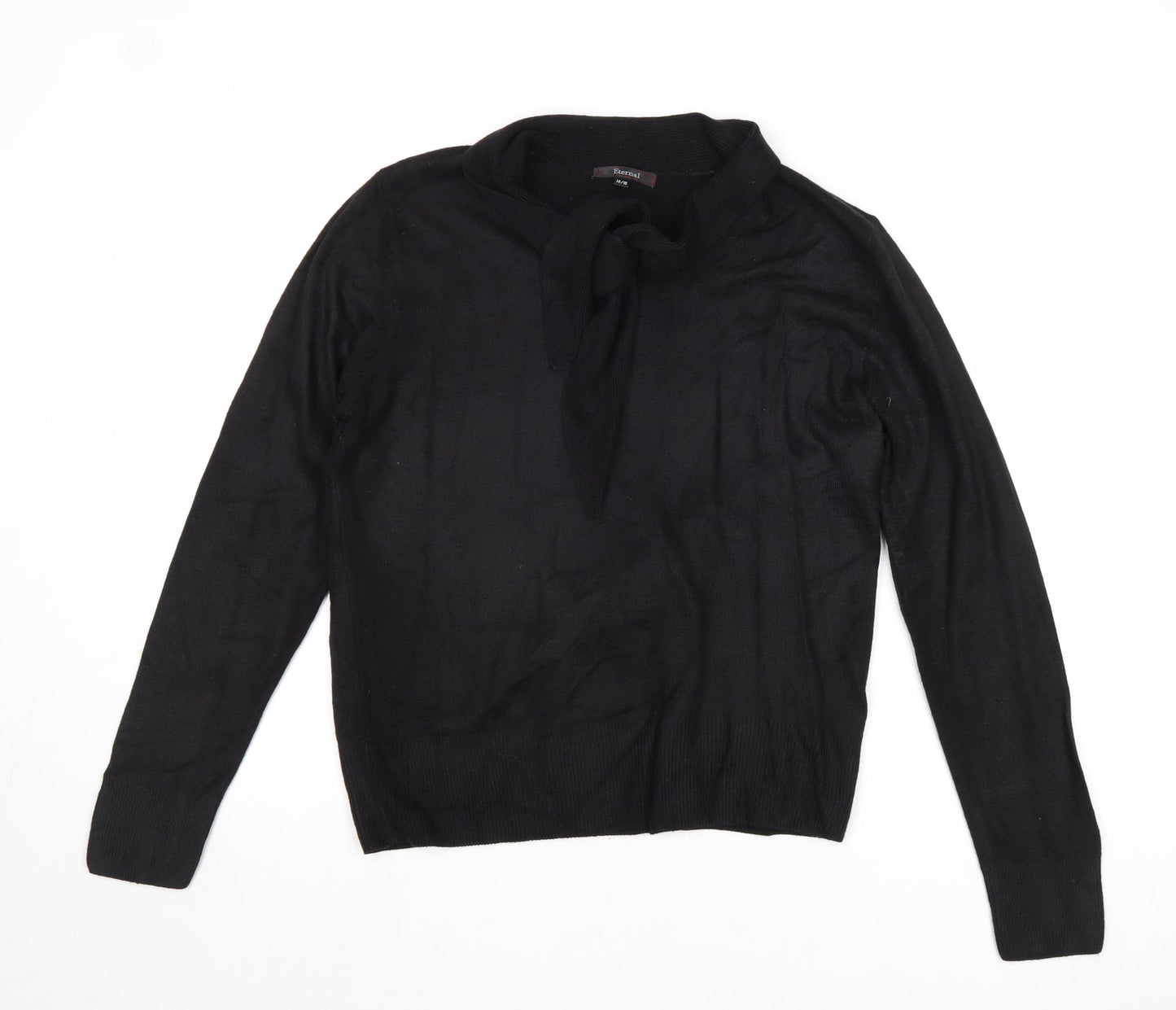 Eternal Womens Black Round Neck Acrylic Pullover Jumper Size 14 - Size 14-16