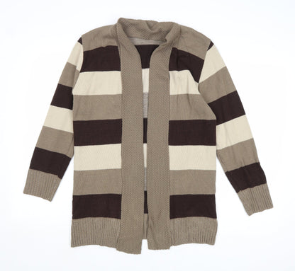 Womens UK Size S Pure & Natural Brown Cardigan Jumper