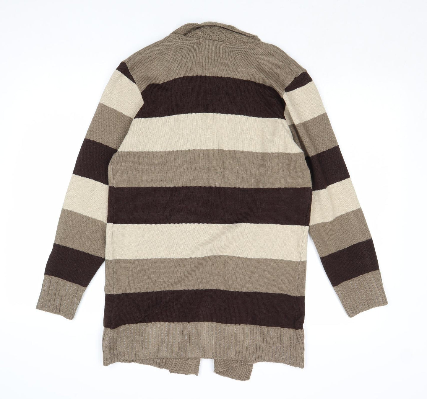 Womens UK Size S Pure & Natural Brown Cardigan Jumper