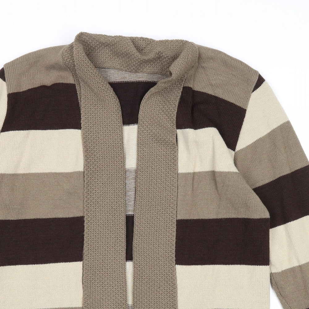 Womens UK Size S Pure & Natural Brown Cardigan Jumper
